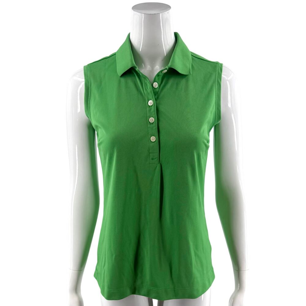 Nike Golf Top Size Medium Tour Performance Dri Fit Sleeveless Polo Kelly Green